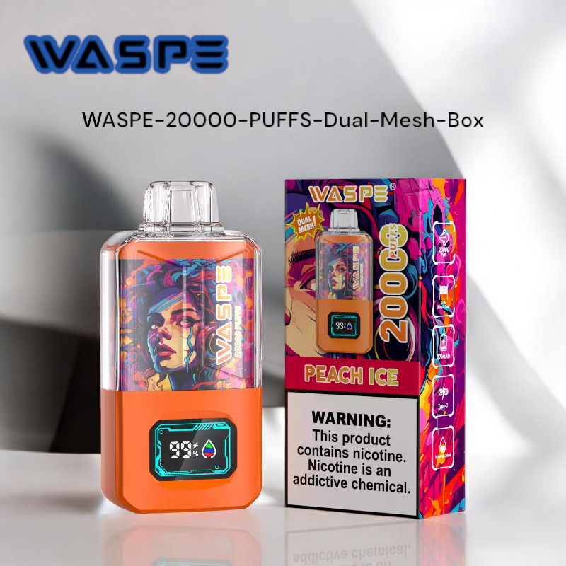 WASPE 20000 PUFFS Disposable Vape with 12 Flavor Options Dual Mesh Coils and 24ml E-Liquid Capacity WASPE 20000 PUFFS Disposable Vape with 12 Flavor Options Dual Mesh Coils and 24ml E-Liquid Capacity