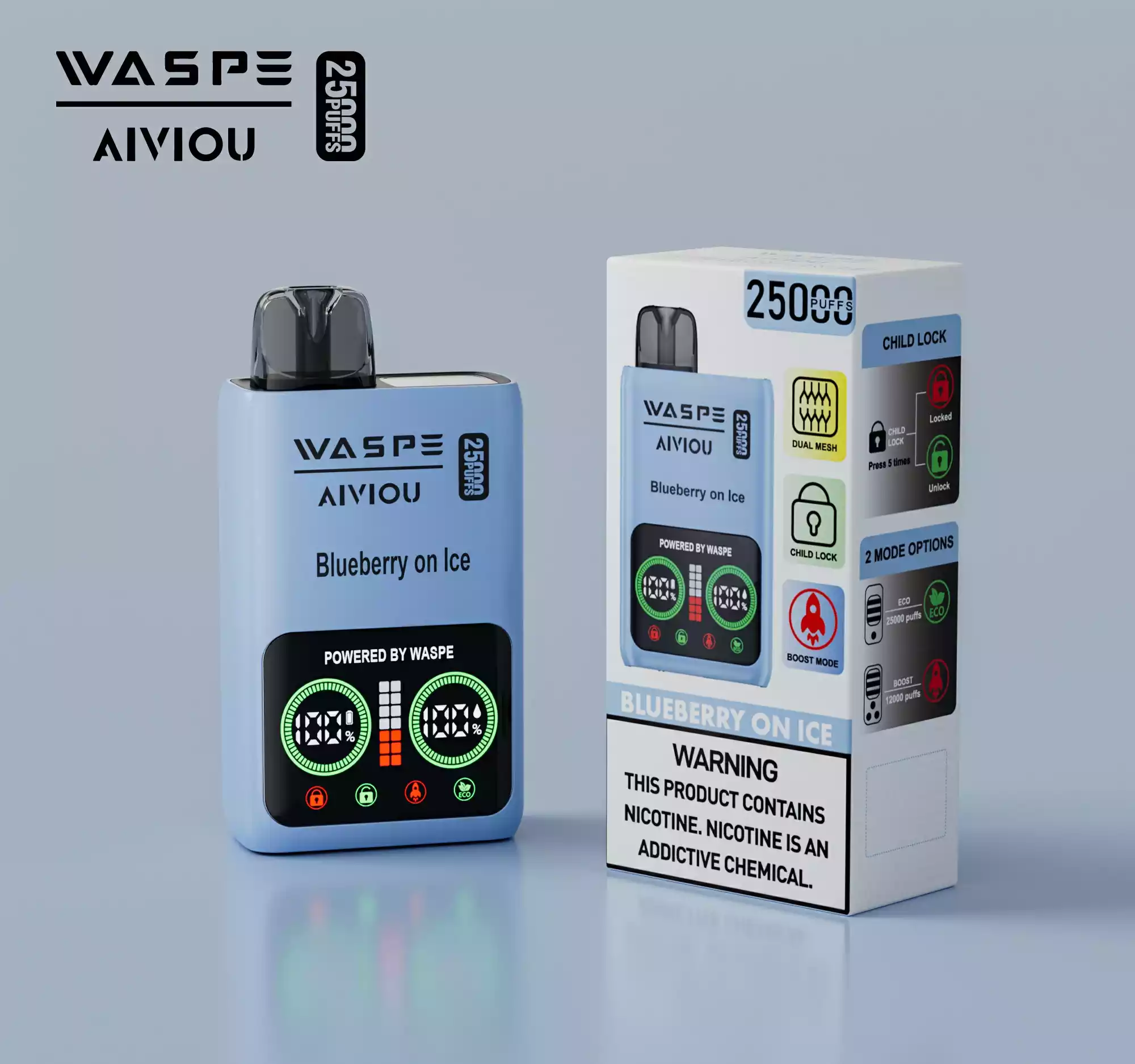 WASPE 25000 PUFFS Dual Mesh Box Disposable Vape with 25ml Capacity and 650mAh Battery (31) WASPE 25000 PUFFS Dual Mesh Box Disposable Vape with 25ml Capacity and 650mAh Battery (31)