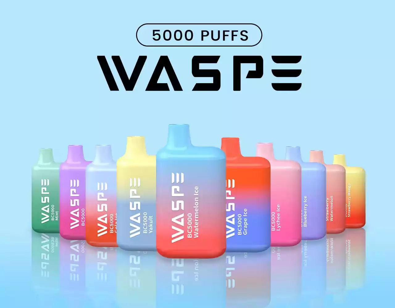 WASPE 5000 Puffs 13ml Capacity 5 Nicotine Strengths and 10 Delicious Flavors in One Disposable Vape (6) WASPE 5000 Puffs 13ml Capacity 5 Nicotine Strengths and 10 Delicious Flavors in One Disposable Vape (6)