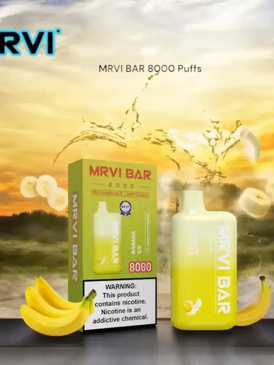 MRVI BAR 8000 Puffs Rechargeable Disposable Vape with 15mL Capacity and Multiple Nicotine Strengths