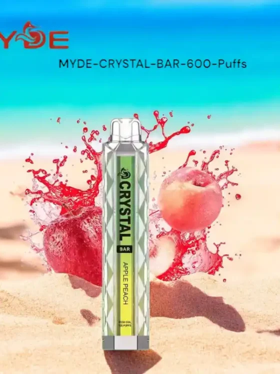 MYDE CRYSTAL BAR 600 Puffs Compact Disposable Vape with Mesh Coil and 2mL E-liquid Capacity