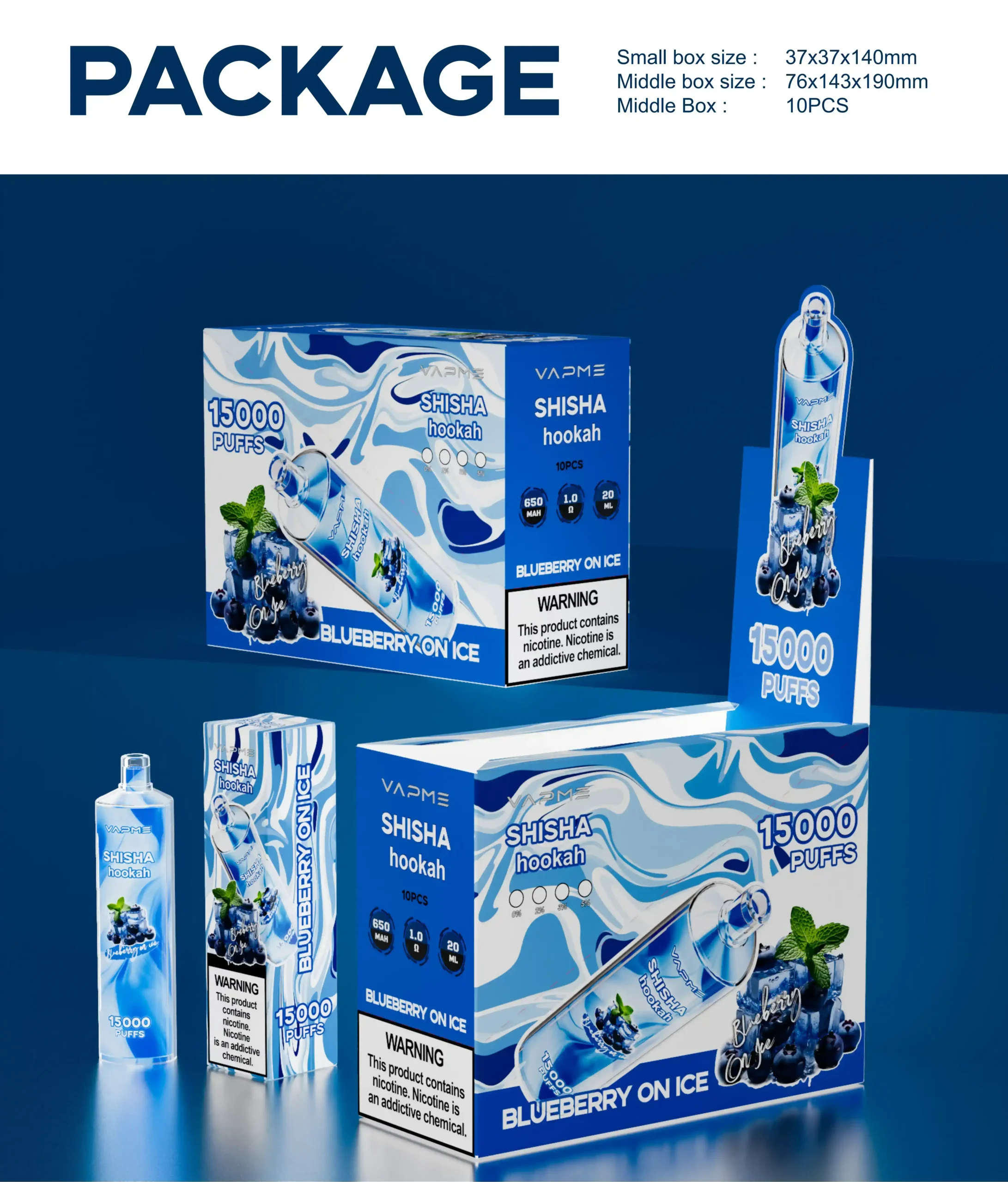 VAPME Shisha Hookah 15000 Puffs Disposable Vape 25ml E-liquid, 2% Nicotine Strength (12) VAPME Shisha Hookah 15000 Puffs Disposable Vape 25ml E-liquid, 2% Nicotine Strength (12)