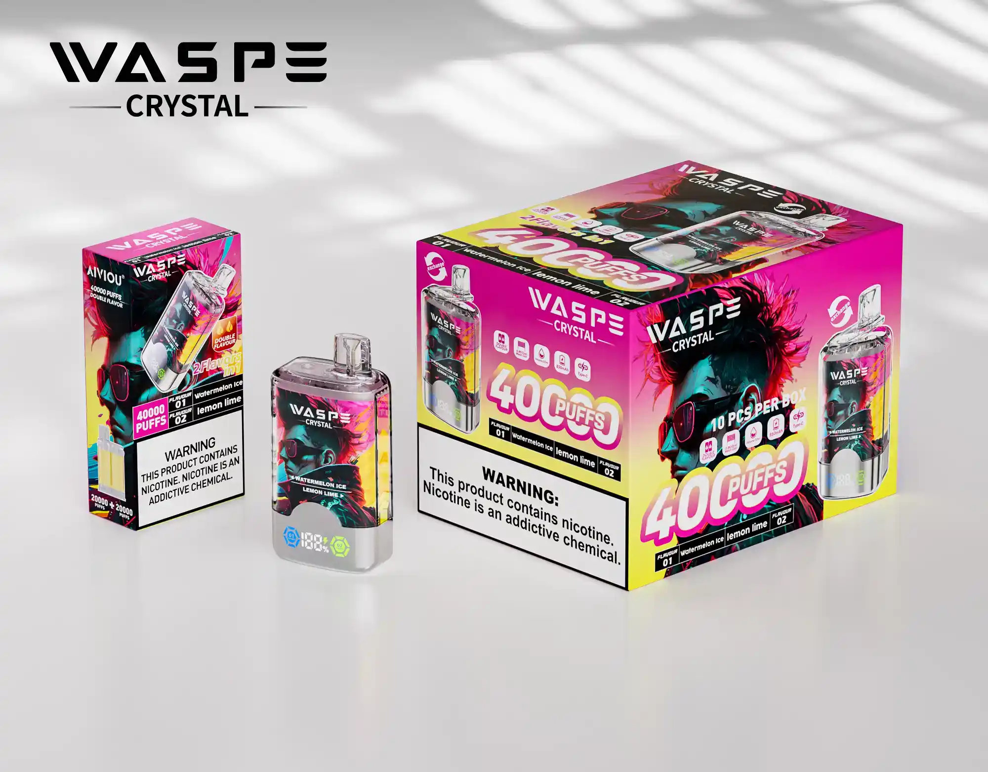 WASPE Crystal 40000 Puffs Disposable Vape Double Flavor, Long-Lasting Performance (13) WASPE Crystal 40000 Puffs Disposable Vape Double Flavor, Long-Lasting Performance (13)