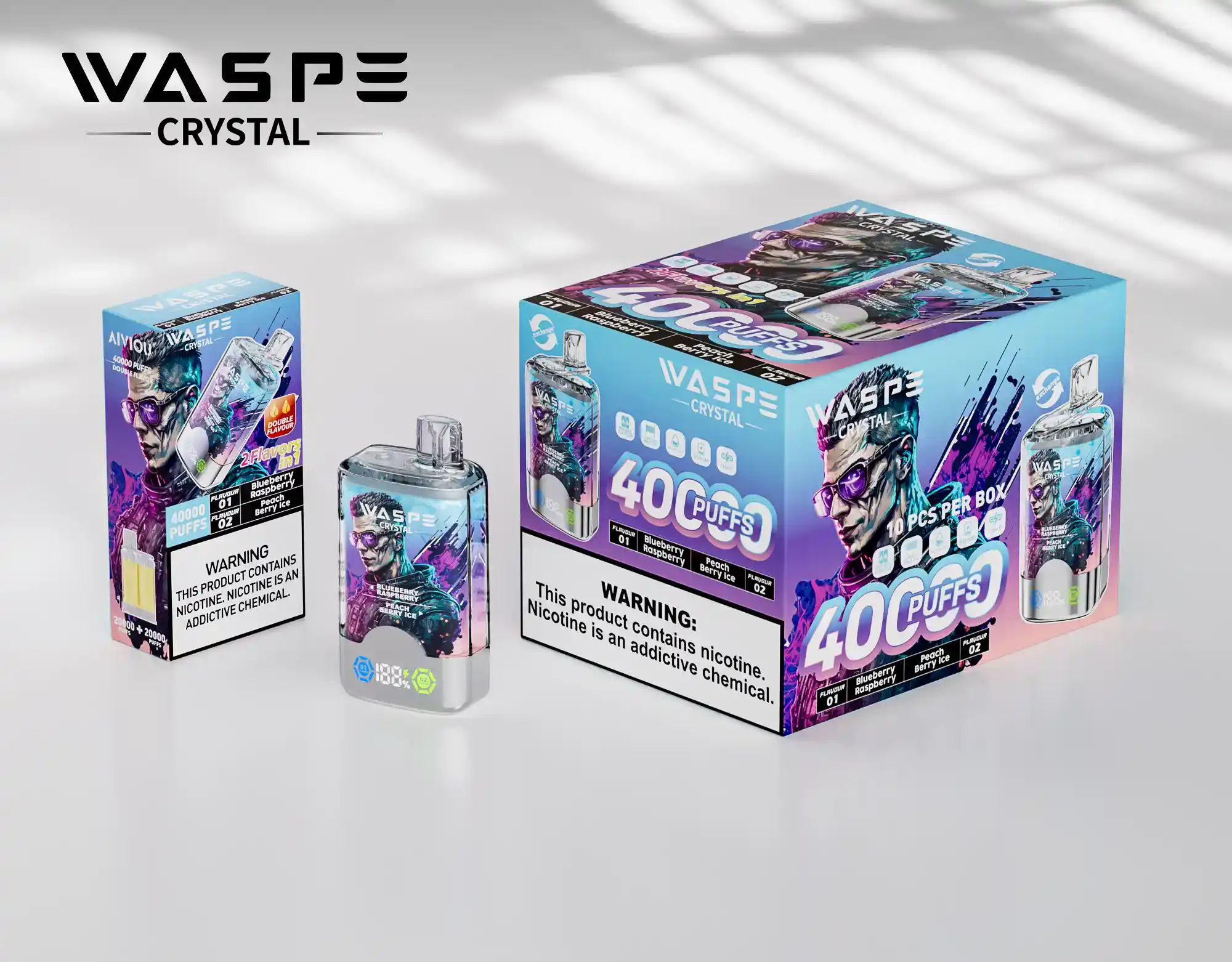 WASPE Crystal 40000 Puffs Disposable Vape Double Flavor, Long-Lasting Performance (18) WASPE Crystal 40000 Puffs Disposable Vape Double Flavor, Long-Lasting Performance (18)