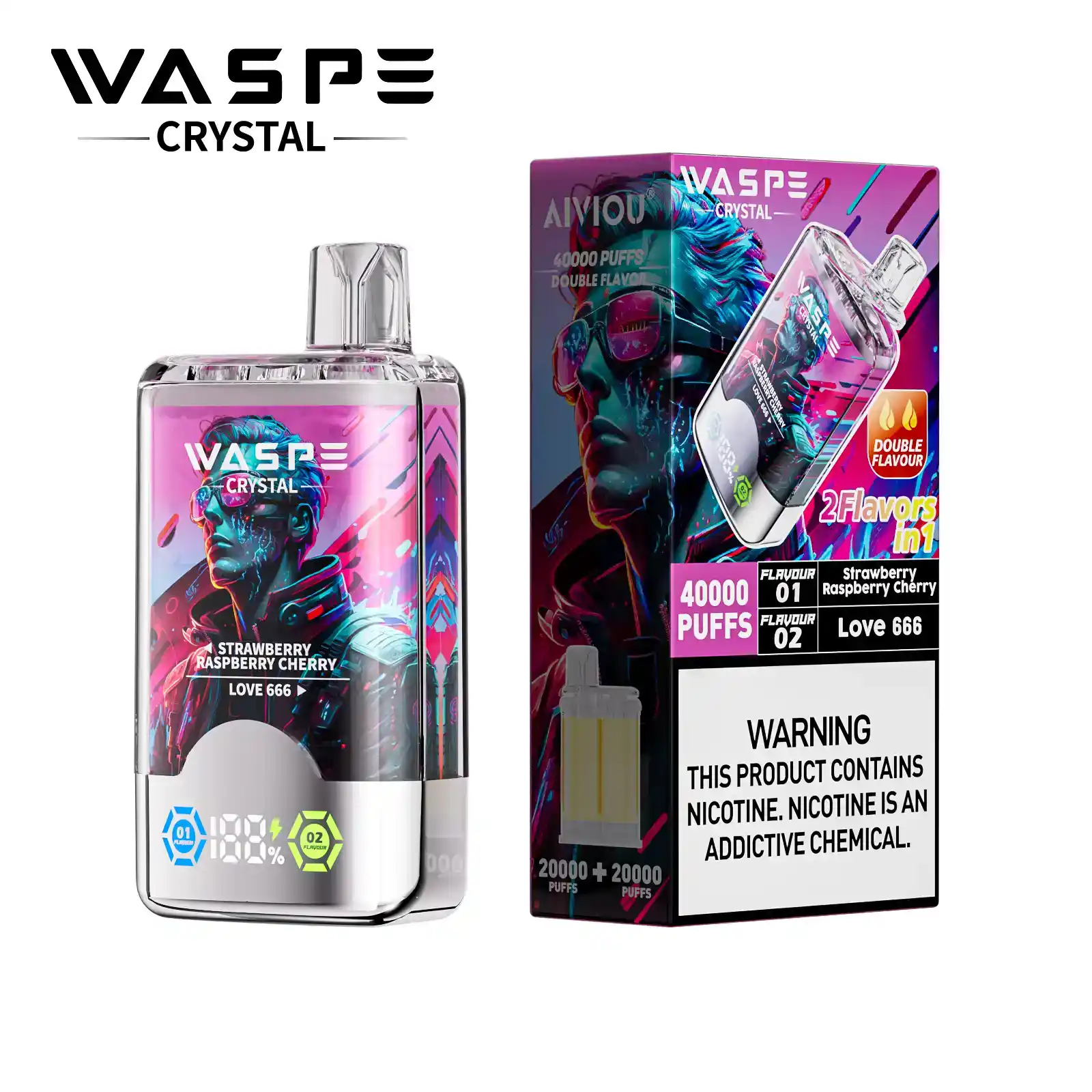 WASPE Crystal 40000 Puffs Disposable Vape Double Flavor, Long-Lasting Performance (6) WASPE Crystal 40000 Puffs Disposable Vape Double Flavor, Long-Lasting Performance (6)