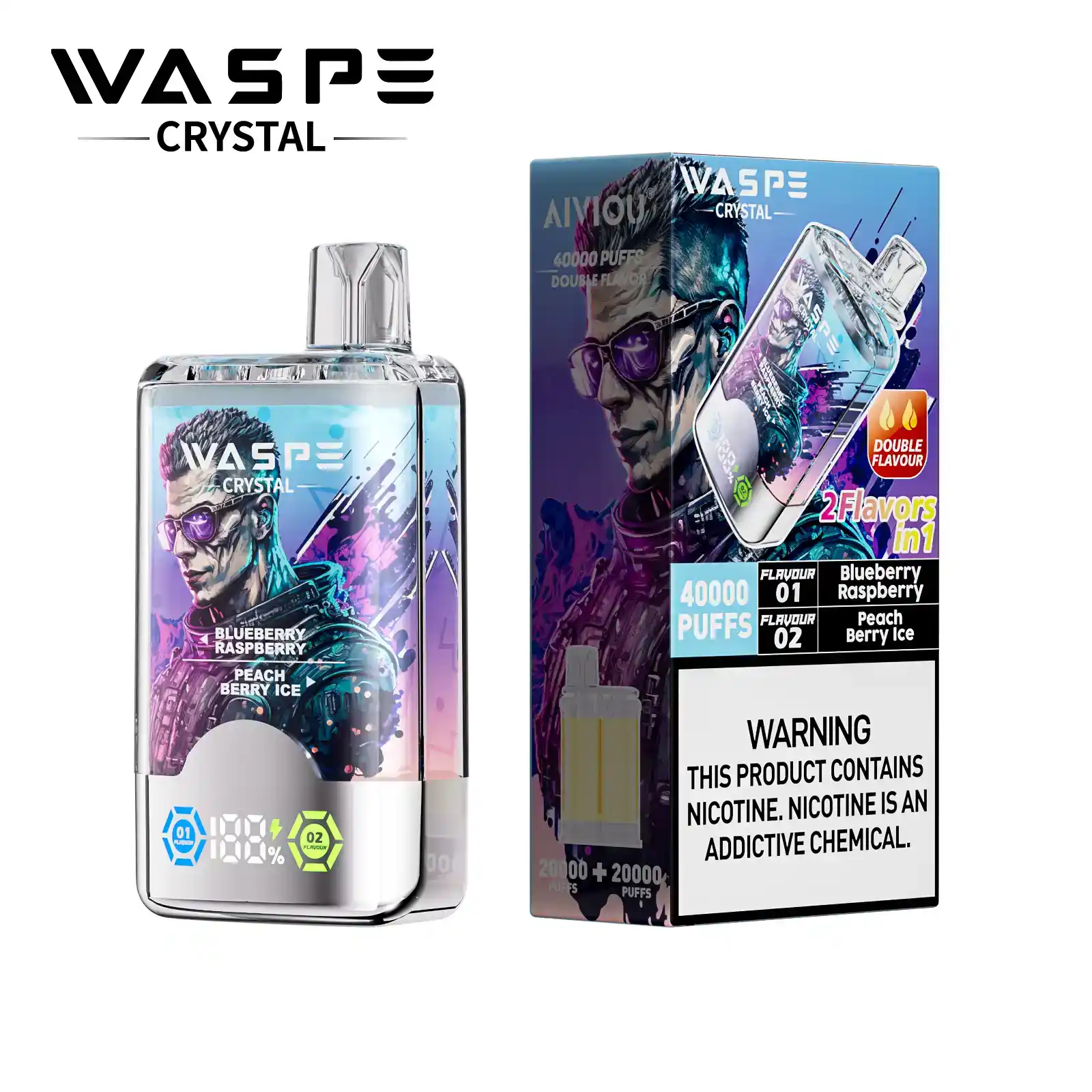 WASPE Crystal 40000 Puffs Disposable Vape Double Flavor, Long-Lasting Performance (7) WASPE Crystal 40000 Puffs Disposable Vape Double Flavor, Long-Lasting Performance (7)