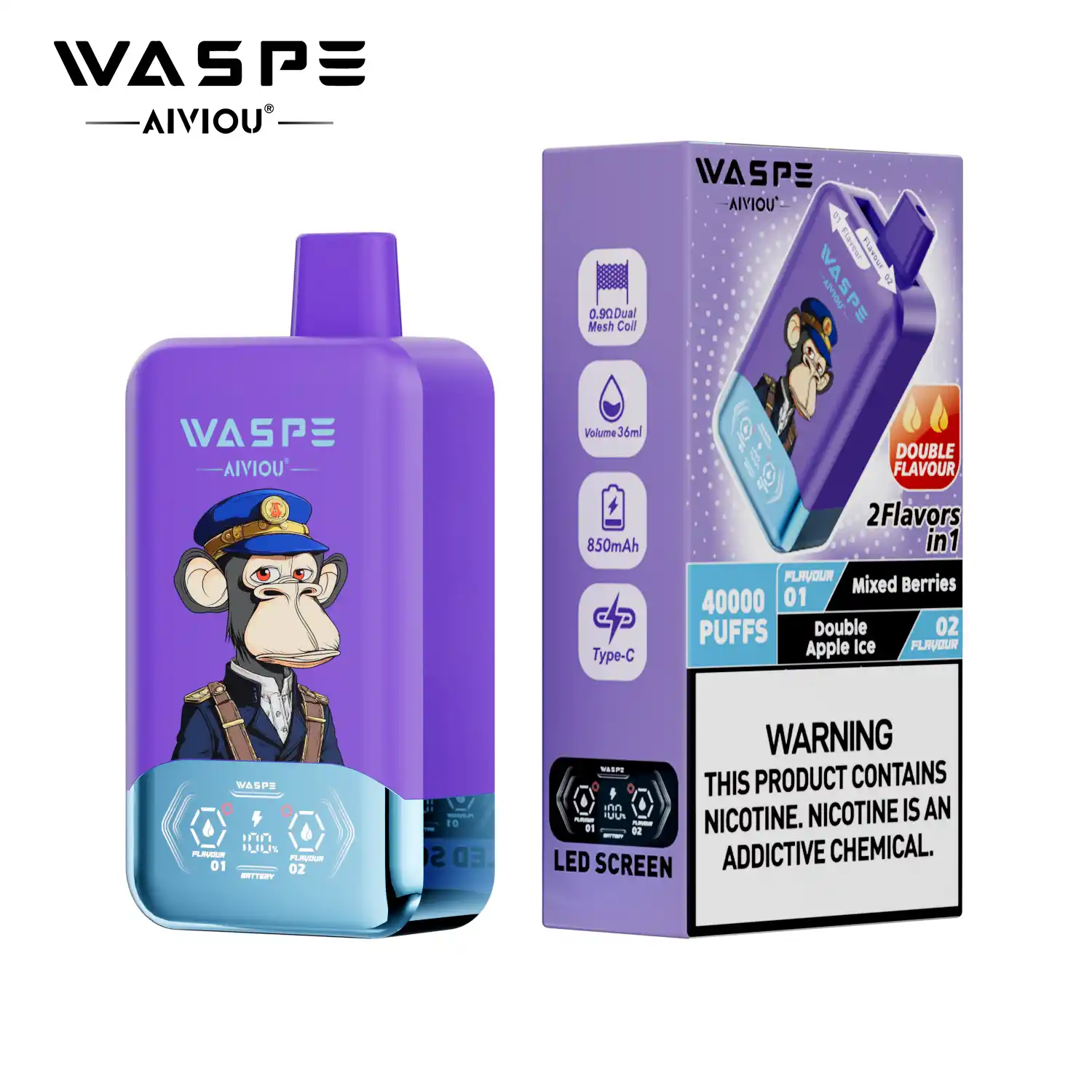 WASPE Double Flavor 40000 Puffs Disposable Vape High-Capacity, Dual Flavor Innovation (13) WASPE Double Flavor 40000 Puffs Disposable Vape High-Capacity, Dual Flavor Innovation (13)