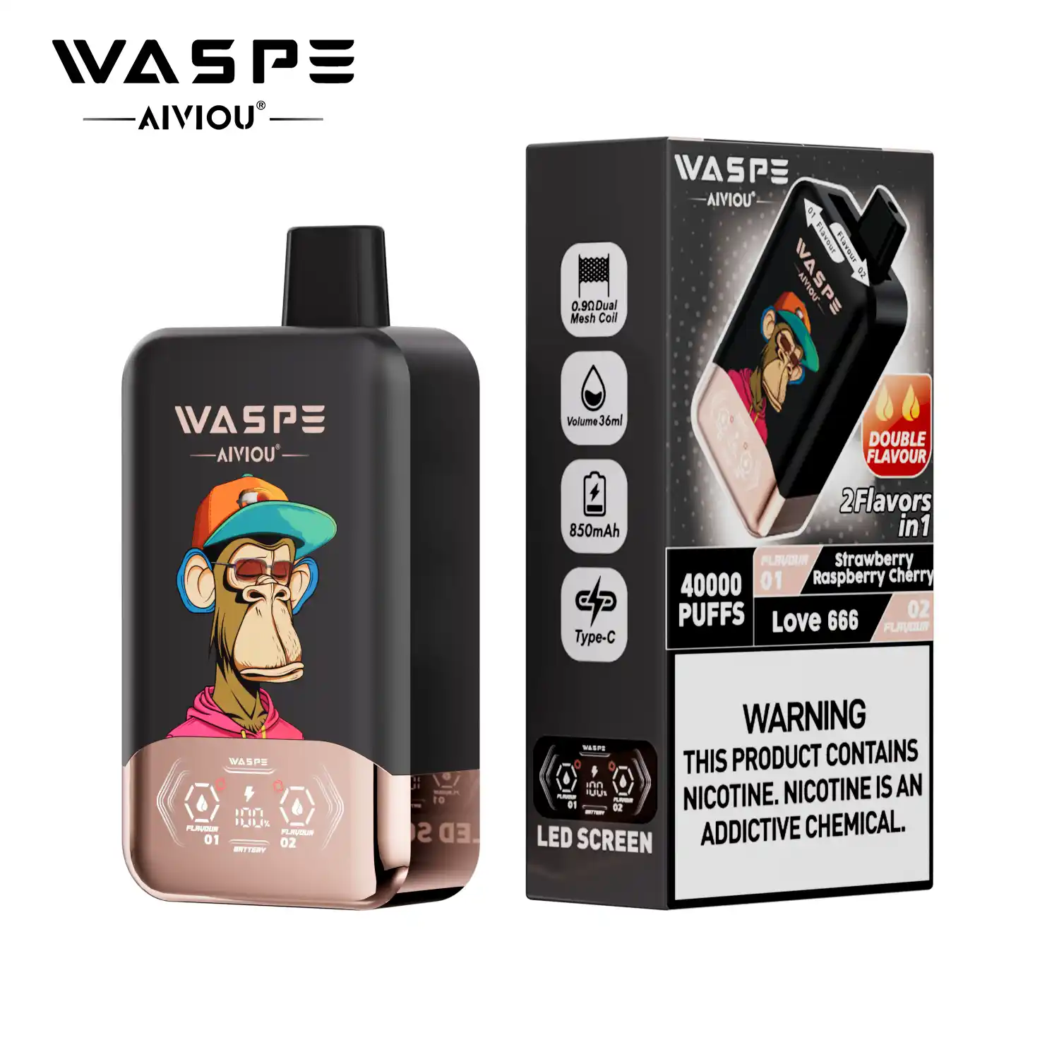 WASPE Double Flavor 40000 Puffs Disposable Vape High-Capacity, Dual Flavor Innovation (2) WASPE Double Flavor 40000 Puffs Disposable Vape High-Capacity, Dual Flavor Innovation (2)