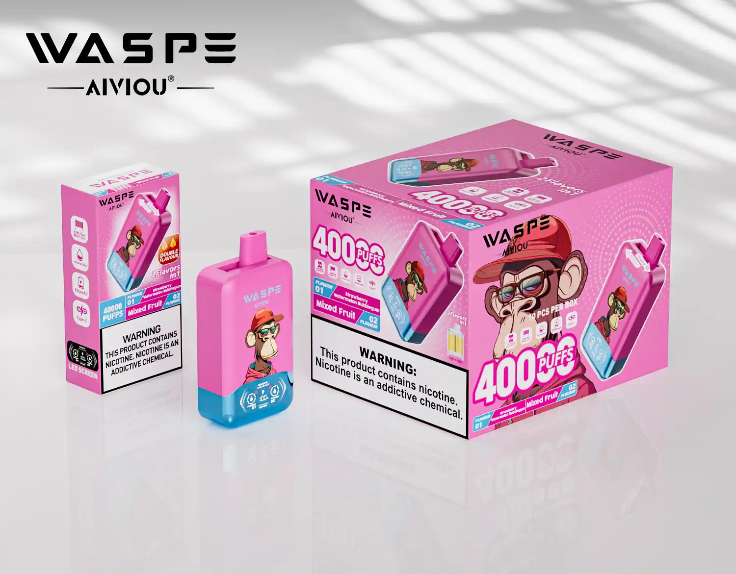 WASPE Double Flavor 40000 Puffs Disposable Vape High-Capacity, Dual Flavor Innovation (23) WASPE Double Flavor 40000 Puffs Disposable Vape High-Capacity, Dual Flavor Innovation (23)