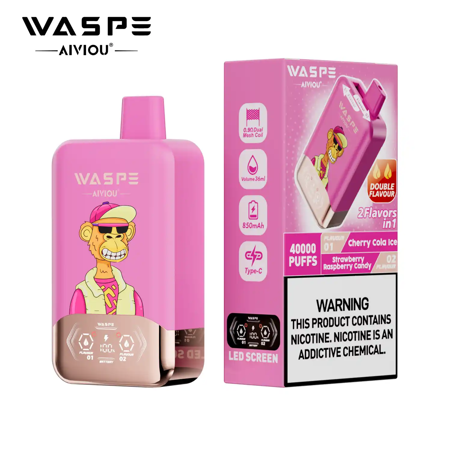 WASPE Double Flavor 40000 Puffs Disposable Vape High-Capacity, Dual Flavor Innovation (6) WASPE Double Flavor 40000 Puffs Disposable Vape High-Capacity, Dual Flavor Innovation (6)