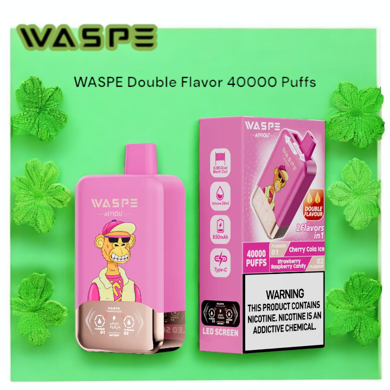 WASPE Double Flavor 40000 Puffs Disposable Vape High-Capacity, Dual Flavor Innovation WASPE Double Flavor 40000 Puffs Disposable Vape High-Capacity, Dual Flavor Innovation