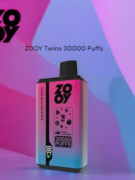  ZOOY Twins 30000 Puffs Disposable Vape Dual Flavor Experience with Smart Display
